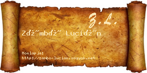 Zámbó Lucián névjegykártya